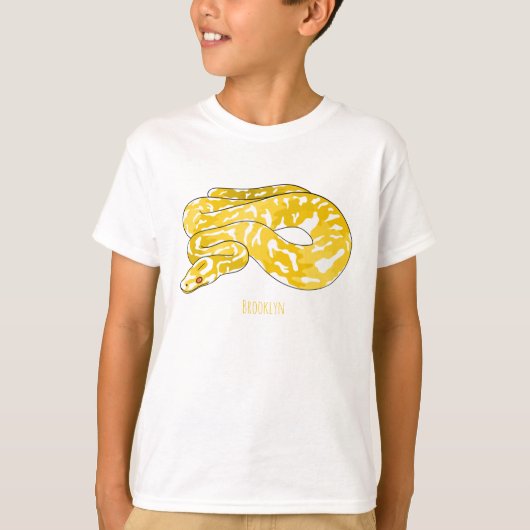 ビルマのPythonスネークアニメイラストレーション Tシャツ (正面)