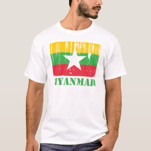 ビルマミャンマーの旗 Tシャツ