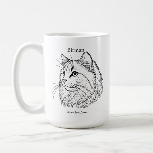 ビルマンの猫の肖像 コーヒーマグカップ (左)