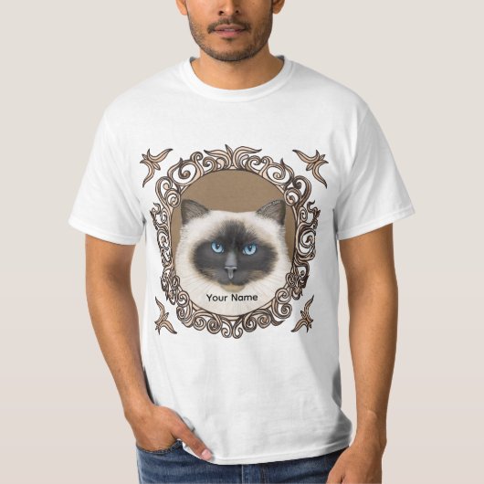 ビルマン猫 オーナメント Tシャツ (正面)