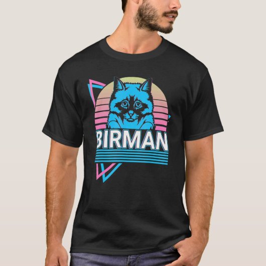 ビルマン・キャット・レトロ Tシャツ (正面)
