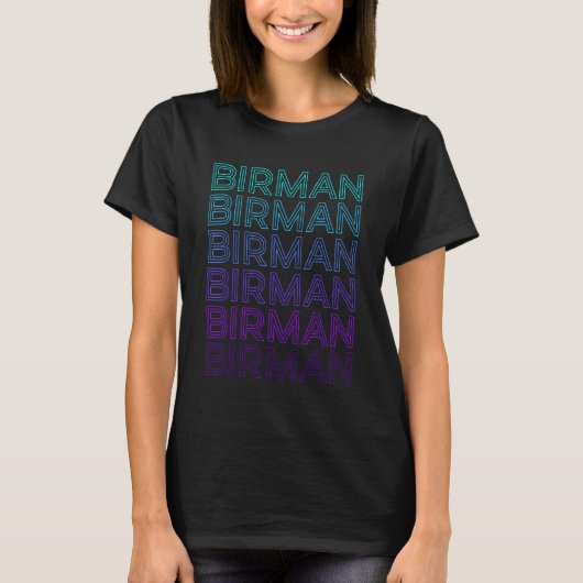 ビルマン・キャット・レトロ Tシャツ (正面)