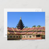 ビルマ仏教の寺院Phra Jow La Keng ポストカード (正面/裏面)