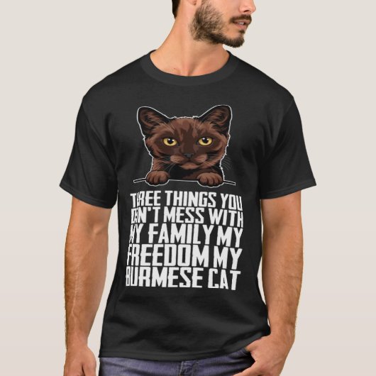 ビルマ猫 ビルマ猫 ビルマの母 Tシャツ (正面)