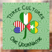 ビルマ語ミャンマーアイリッシュアメリカンフラッグスシャームロック ウィンドウサイン (シート2)