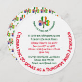 ビルマ語ミャンマーアイリッシュUSAシャームロック誕生日 招待状 (正面/裏面)