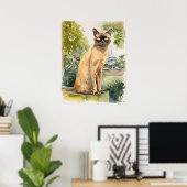 ビルマ語 – キャットアートプリント ポスター (ホームオフィス)