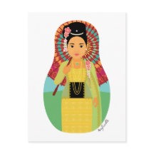 ビルマ語、ミャンマーのマトリョシカ葉書