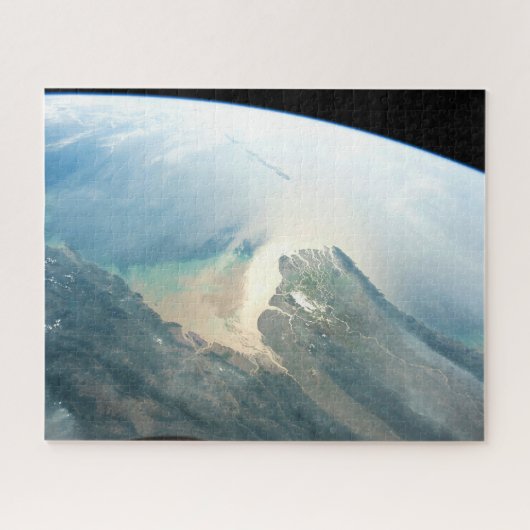 ビルマ(ミャンマー)のイラワディ川デルタ。 ジグソーパズル (横)