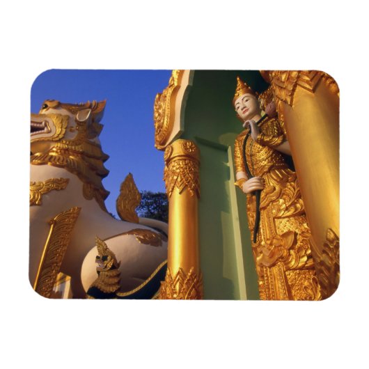 ビルマ（ミャンマー）、ラングーン（ヤンゴン）寺院 マグネット (横)