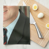 ビル・クリントン大統領写真 キッチンタオル (四つ折り)