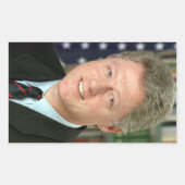 ビル・クリントン大統領写真 長方形シール (正面)