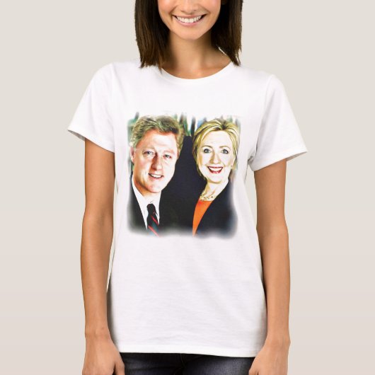 ビル・クリントン大統領 & ヒラリー・クリントン大統領 Tシャツ (正面)