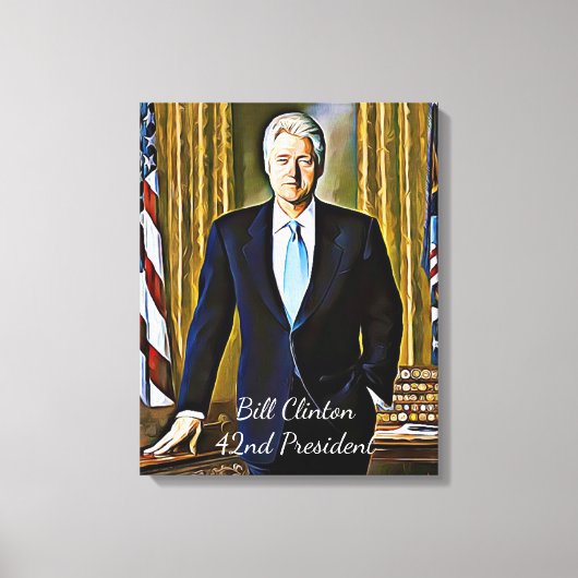 ビル・クリントン第42代大統領Keepsake Canvas Art キャンバスプリント (正面)