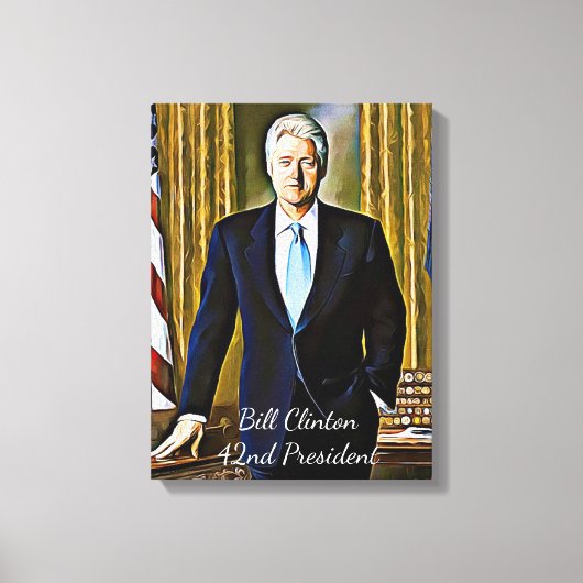 ビル・クリントン第42代大統領Keepsake Canvas Art キャンバスプリント (正面)