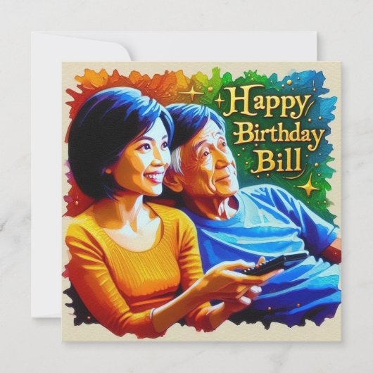 ビル 誕生日カード リラックス (正面)