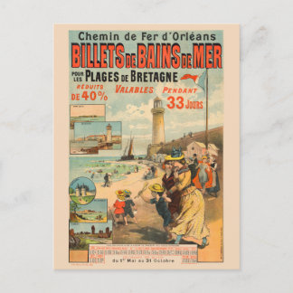 ビレット・デ・ベイン・デ・メール・ヴィンテージのポスター1890 ポストカード
