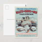 ビレット・ド・バン・ド・メール・フランス・ヴィンテージ・ポスター1888 ポストカード (正面/裏面)