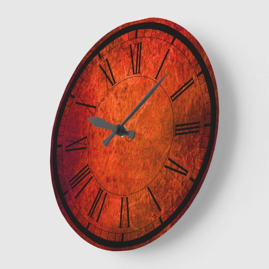 ビロエレガントードの赤い壁時計 ラージ壁時計 (傾斜)