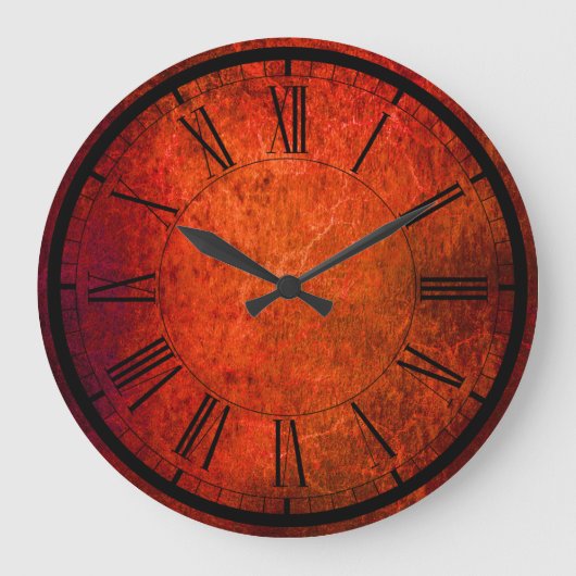 ビロエレガントードの赤い壁時計 ラージ壁時計 (正面)
