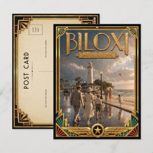 ビロクシ ミシシッピ アールデコの黄金時代 ポストカード (正面/裏面)