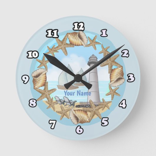 ビロシライトハウス ラウンド壁時計 (正面)