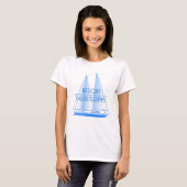ビロシ沿岸航海のセーリング船 Tシャツ (正面フル)