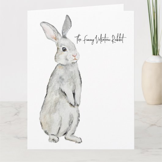 ビロードおもしろいウサギ カード (正面)