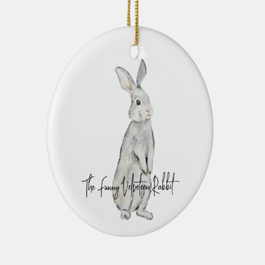 ビロードおもしろいウサギ セラミックオーナメント (右)