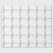 ビロードおもしろいウサギ ラッピングペーパー (フラット)