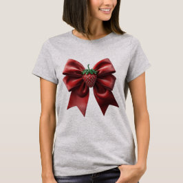 ビロードのストロベリーボウ Tシャツ