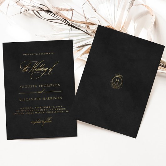 ビロードのテクスチャイミテーション&金ゴールドクラッシー結婚ズ 箔招待状