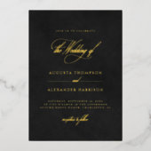 ビロードのテクスチャイミテーション&金ゴールドクラッシー結婚ズ 箔招待状 (正面)