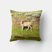 ビロードの写真の素晴らしい木びき台のシカ クッション (裏面)