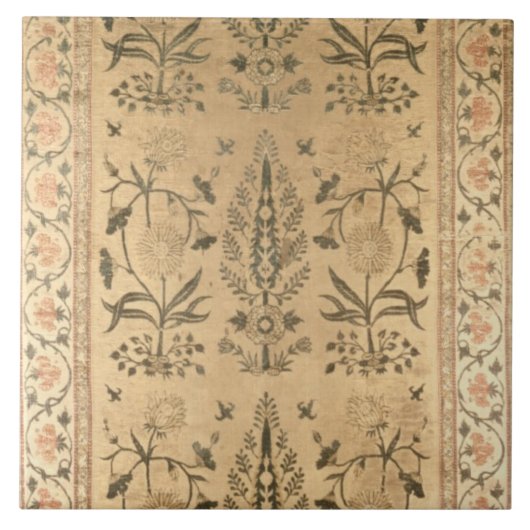 ビロードの床の広がり、MoghulのShah Jahanの期間、16 タイル (正面)