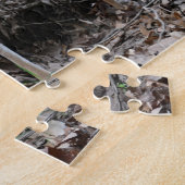 ビロードの若いオジロ鹿シカの木びき台 ジグソーパズル (側面)