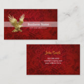 ビロードの赤い名刺の金ゴールドのワシ 名刺 (正面/裏面)