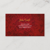 ビロードの赤い名刺の金ゴールドのワシ 名刺 (裏面)