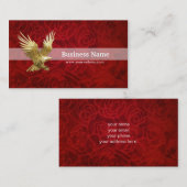 ビロードの赤の金ゴールドのワシ 名刺 (正面/裏面)