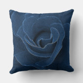 ビロードの青のバラ クッション (裏面)