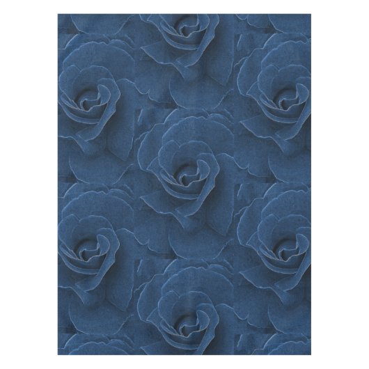 ビロードの青のバラ テーブルクロス (正面)