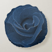 ビロードの青のバラ ラウンドクッション (裏面)