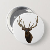 ビロードのE48 Bullのオオシカの頭部 缶バッジ (正面&裏面)