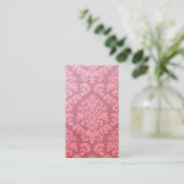 ビロードを切って下さい、ピンクのサテンを浮彫りにしました 名刺 (スタンド正面)