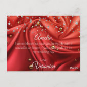 ビロードエレガントの赤い絹は私の花嫁になってくれるだろう ポストカード (裏面)