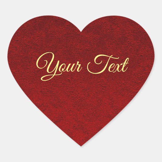 ビロードパーソナライズされた王室のステッカー ハートシール (正面)