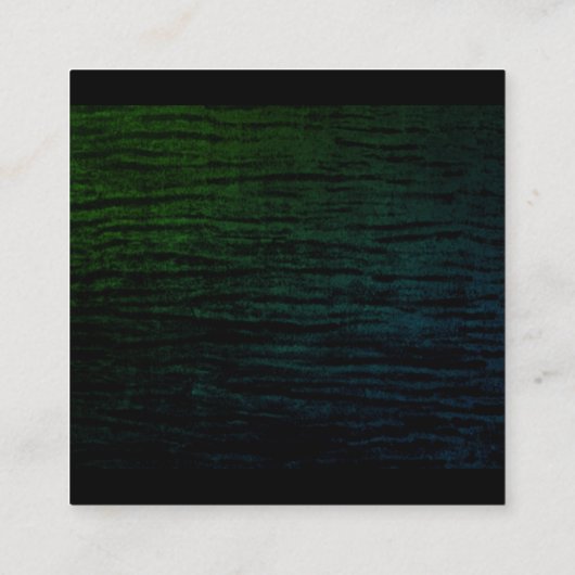 ビロードフェイクグリーンシアーズプリント スクエア名刺 (裏面)