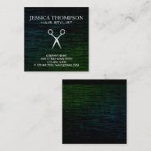 ビロードフェイクグリーンシアーズプリント スクエア名刺 (正面/裏面)