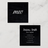 ビロードフェイクブラックプリントとモノグラム スクエア名刺 (正面/裏面)