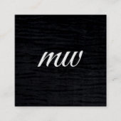 ビロードフェイクブラックプリントとモノグラム スクエア名刺 (正面)